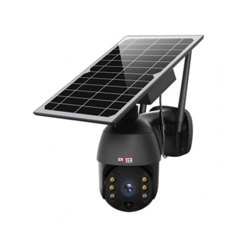 ENSTER Outdoor Pan Tilt Solar Powered Wireless 4G LTE Sim Card Security Camera
