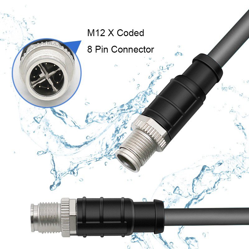 Security Network IP Camera With M12 x code 8pin connector cable