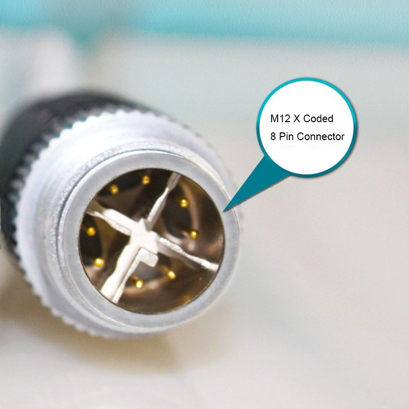 Security Network IP Camera With M12 x code 8pin connector cable