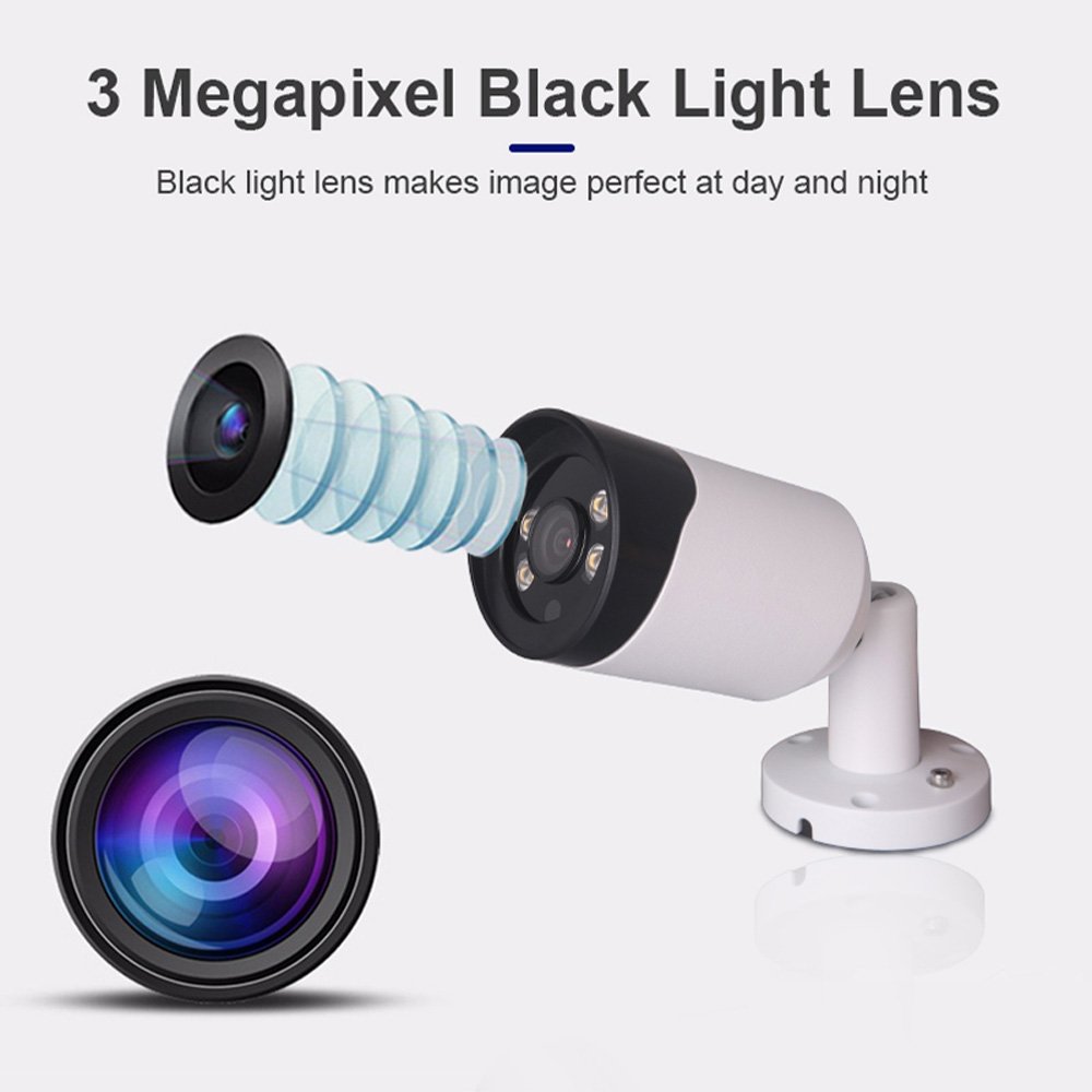 Full Color Night Vision 5MP ONVIF 1080P POE Network IP CCTV Outdoor Bullet IP66 Waterproof Camera