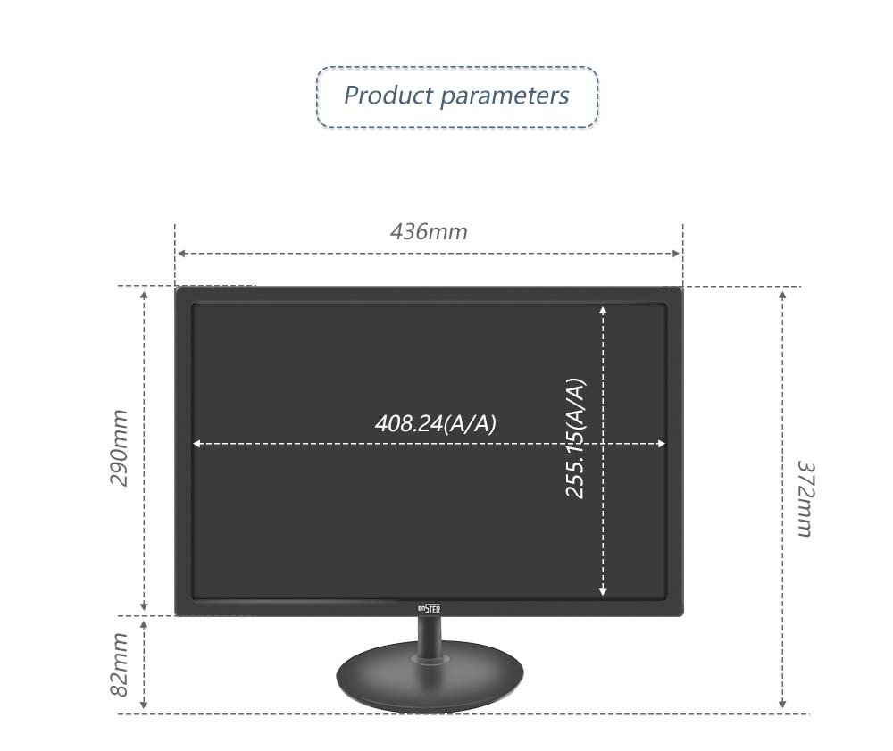 19" Professional CCTV Surveillance Monitor VGA HDMI AV BNC And Built in Audio Speaker