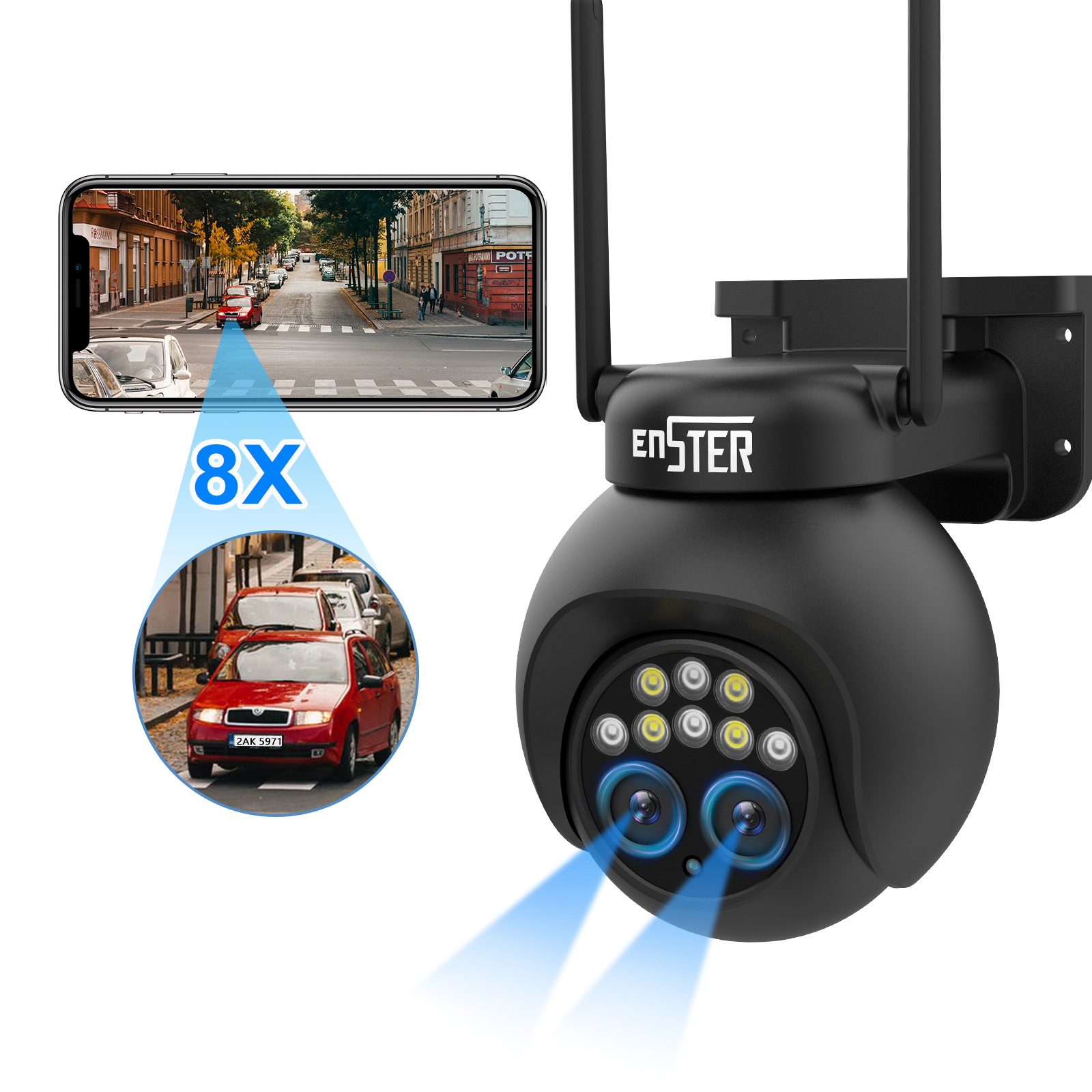 AI Smart Humanoid Detection Dual Sensor Binocular Pan Tilt Dome Camera support Cloud Storage
