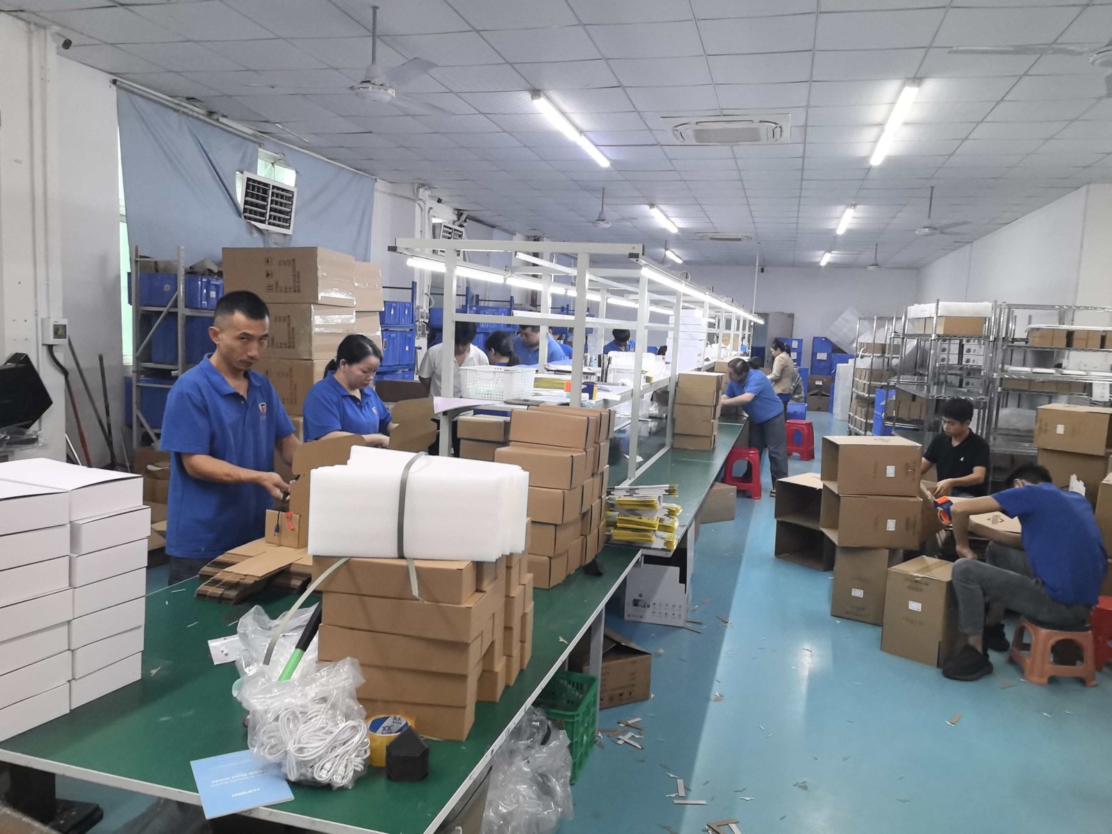 ENSTER packaging area for CCTV camera export orders