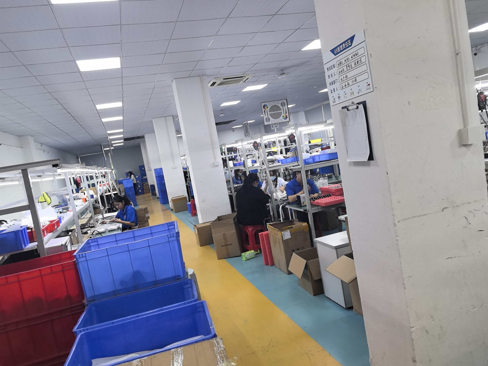 ENSTER CCTV camera production line with assembly workstations