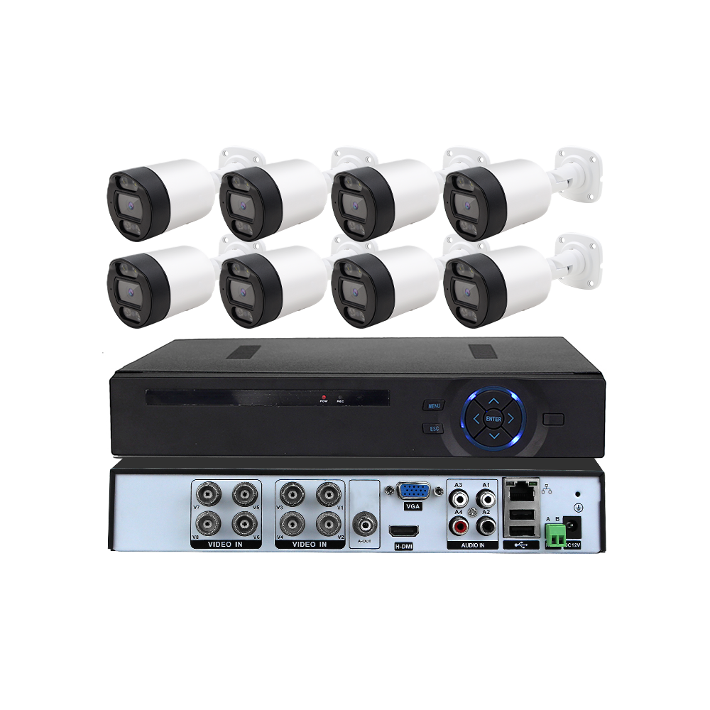 8CH Outdoor Bullet AHD Camera CCTV System DVR Kit