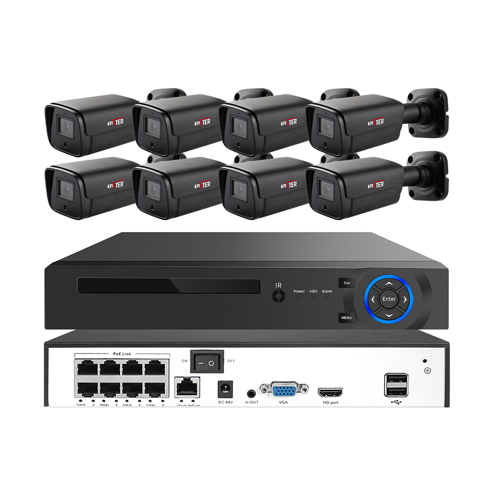 8ch HD POE ColorVu Full Color Night Vision Turret CCTV IP Camera Kit