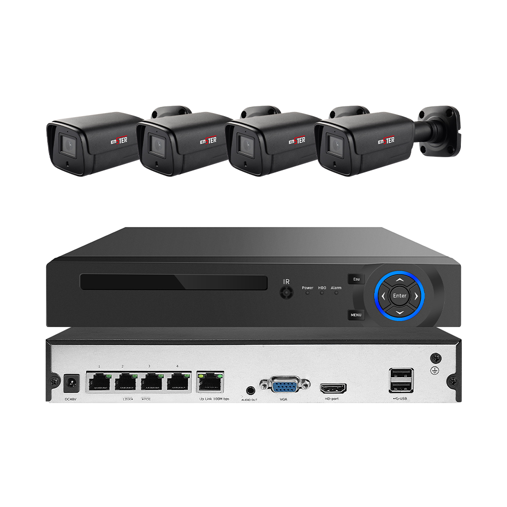5MP Bullet Camera 4 Channel POE Kit