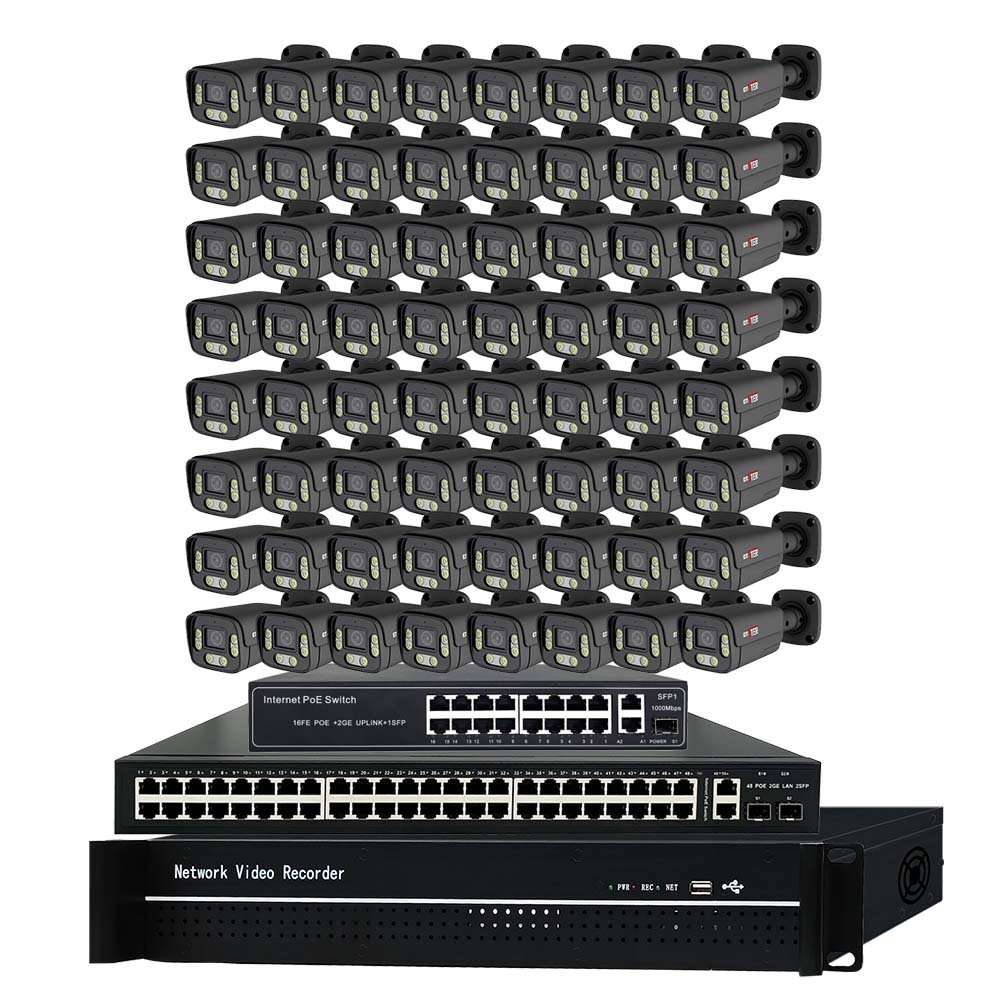 64 Channel 8mp 4k Outdoor Bullet Poe Cctv Security Surveillance Camera System