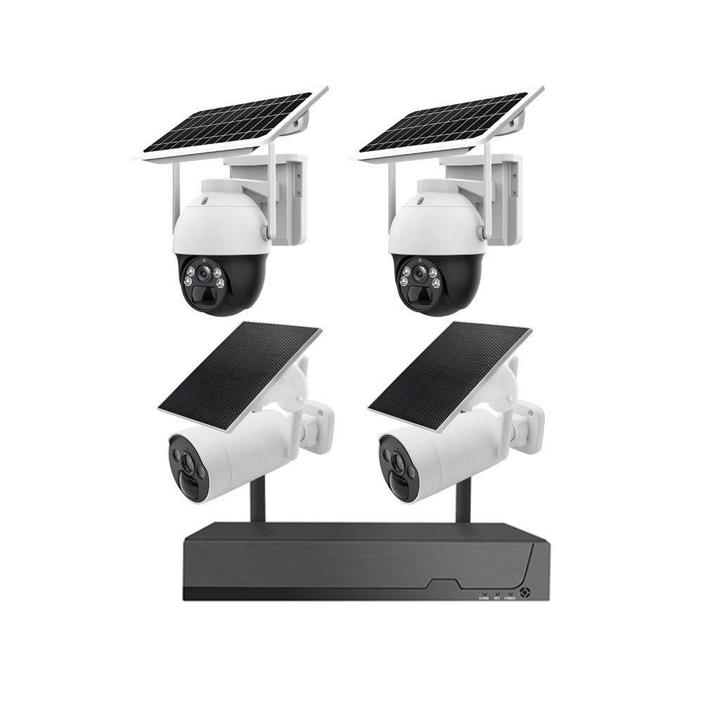 Outdoor Waterproof 4CH 3MP Resolution Solar Powered WiFi NVR Kit