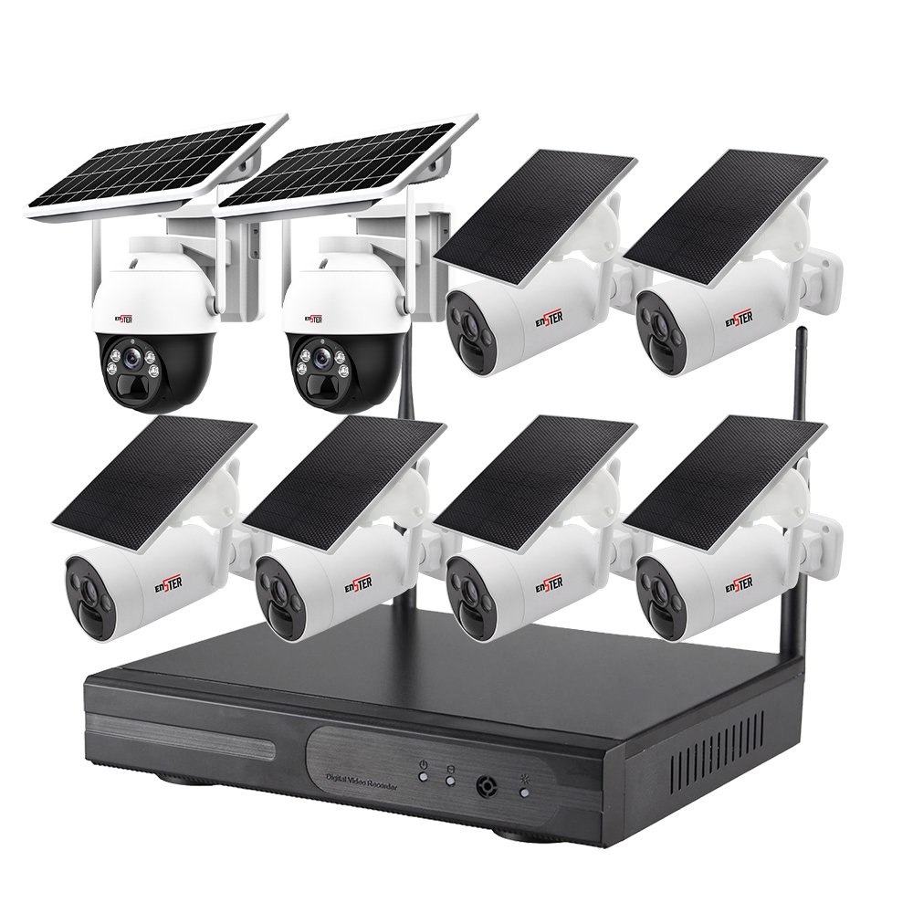 Solar Powered Outdoor Security PIR Intelligent Detection CCTV Kit