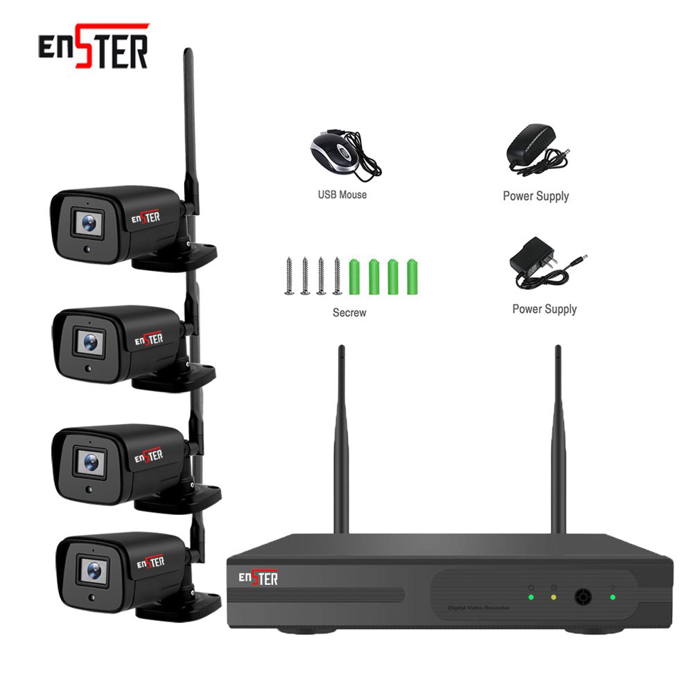 4CH CCTV 5MP Camera System Outdoor Waterproof Wireless Wifi IP Camera Wifi Nvr Kit