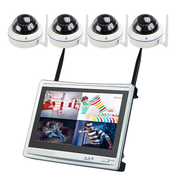 12.5" LCD screen Monitor 4CH wireless NVR waterproof outdoor smart home CCTV security systems ip Wifi Camera Kit