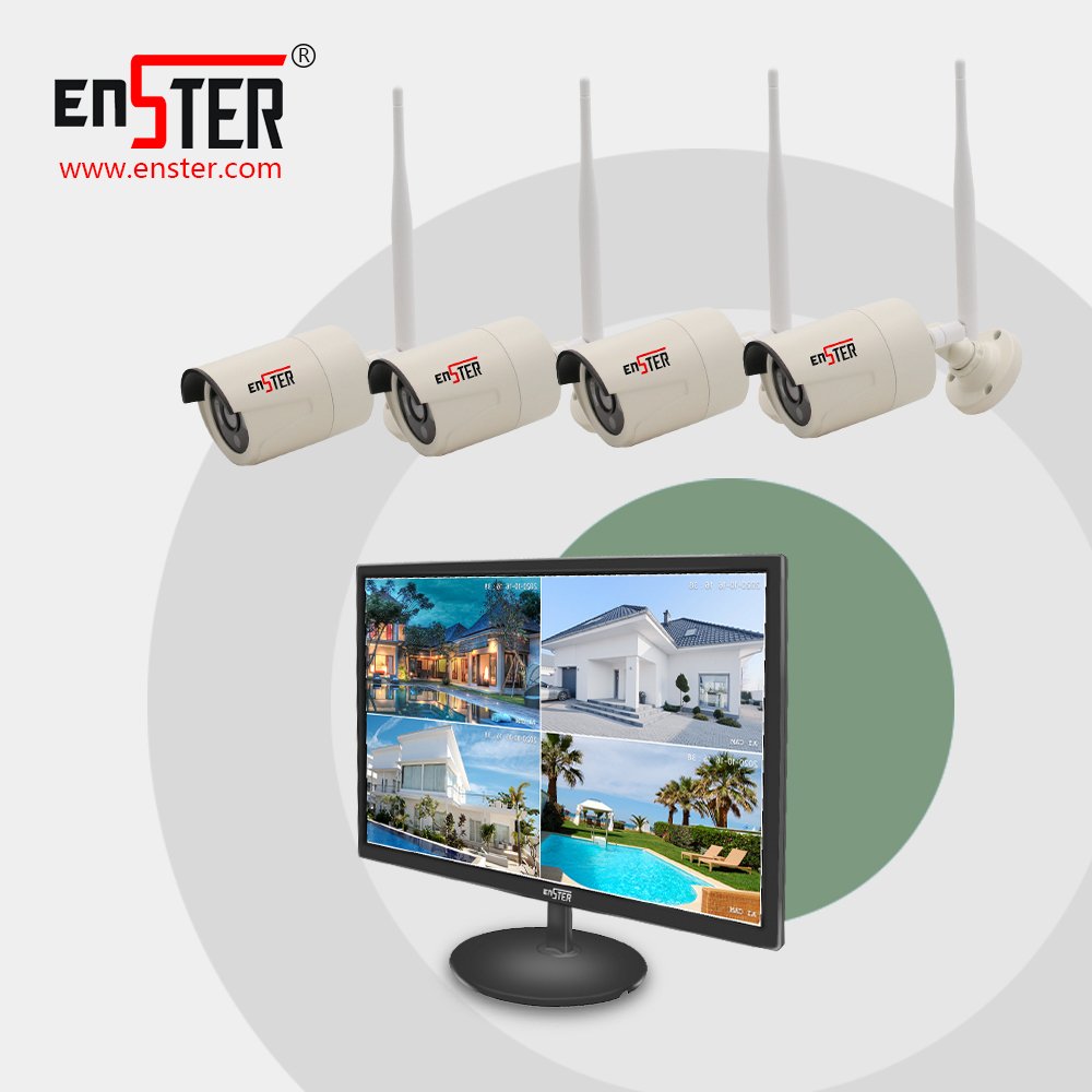 4CH CCTV Home Security 3MP One-way Audio Wireless Camera Kit