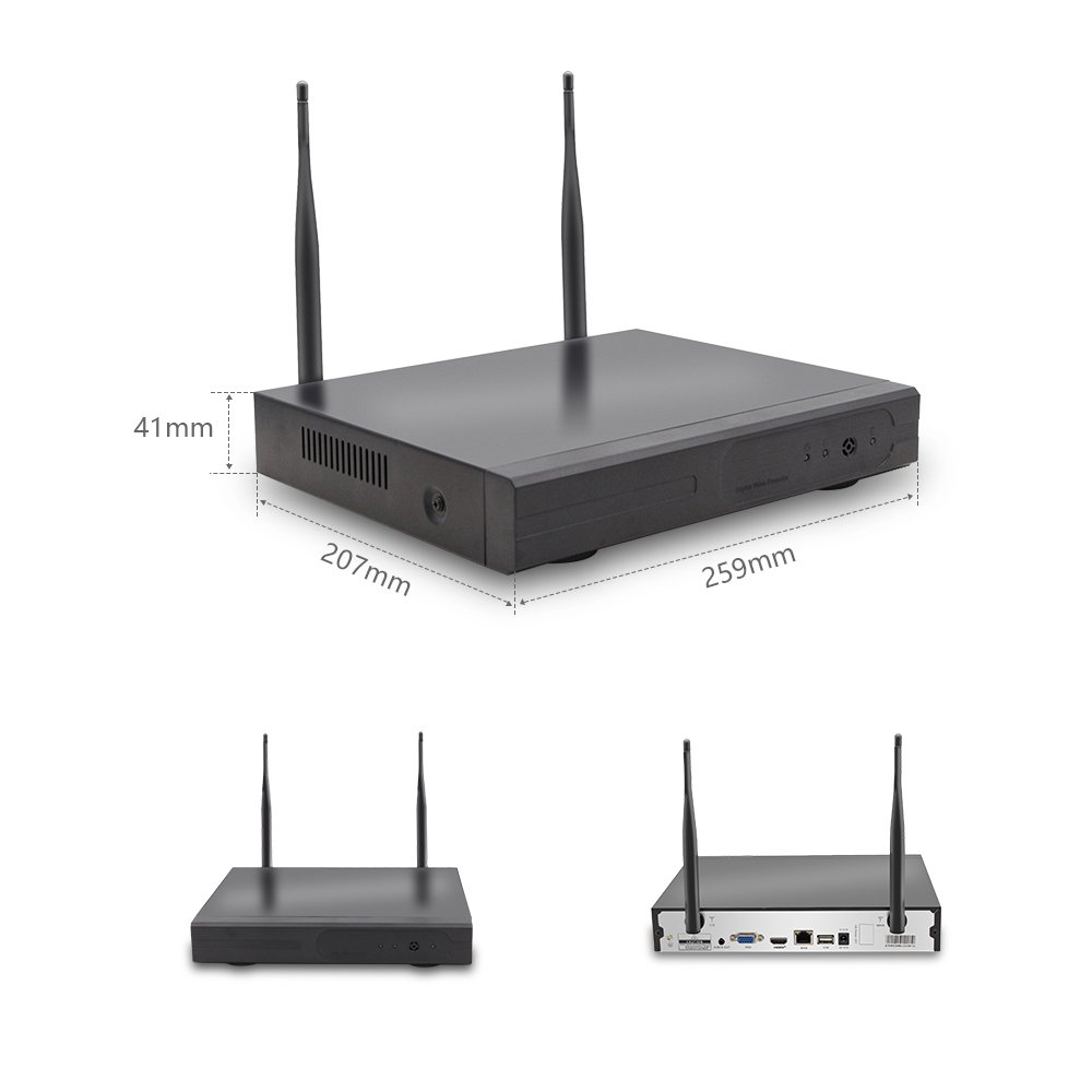 4CH CCTV Home Security 3MP One-way Audio Wireless Camera Kit