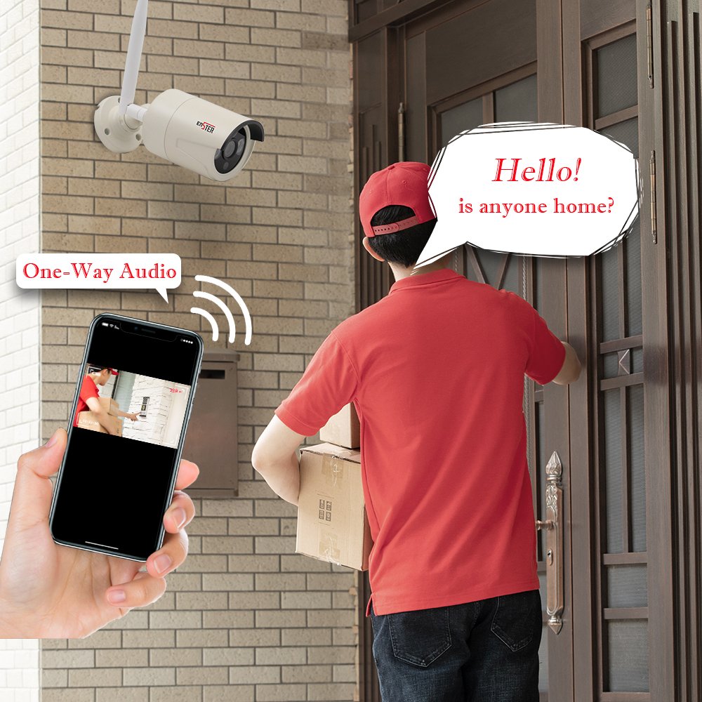 4CH CCTV Home Security 3MP One-way Audio Wireless Camera Kit