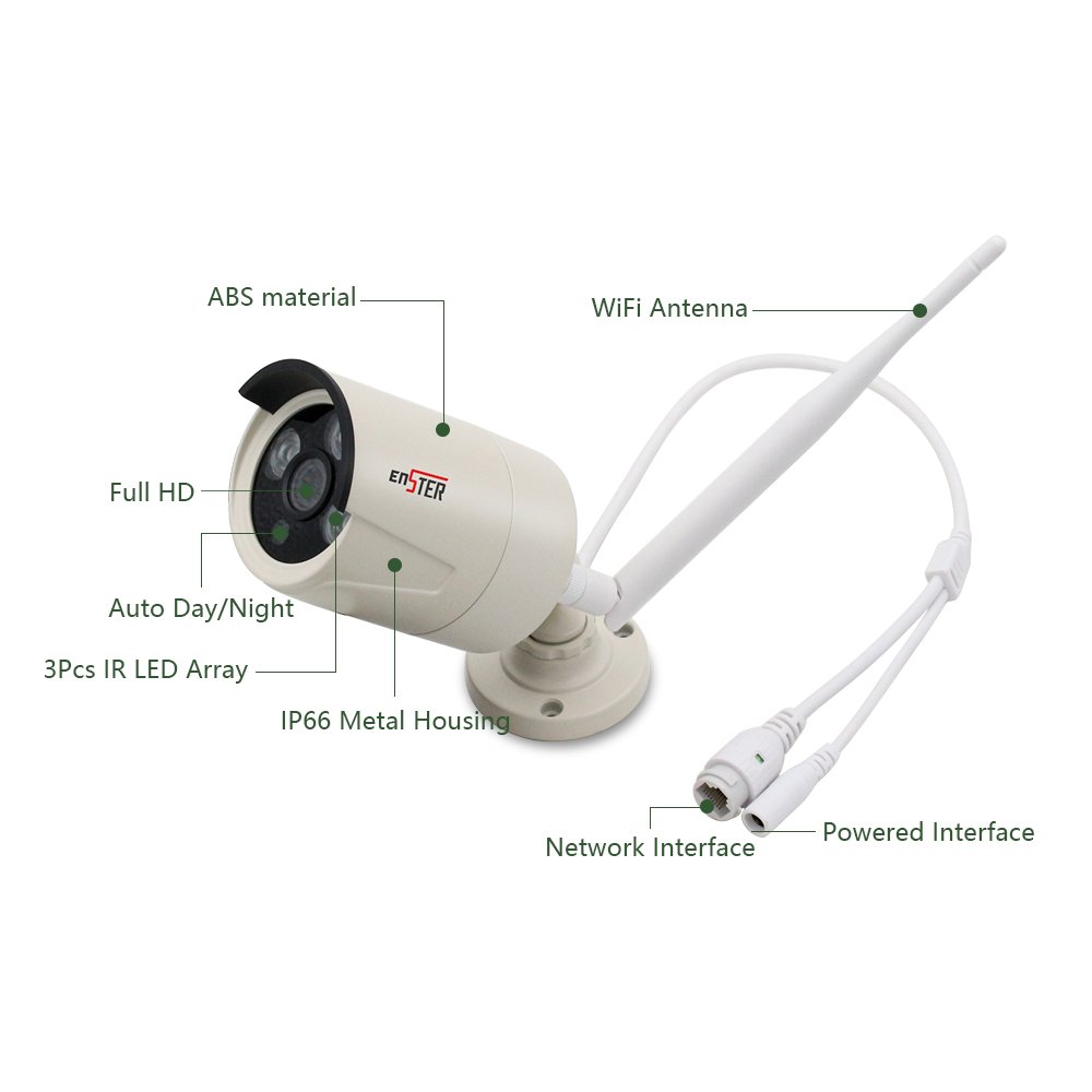 4CH CCTV Home Security 3MP One-way Audio Wireless Camera Kit