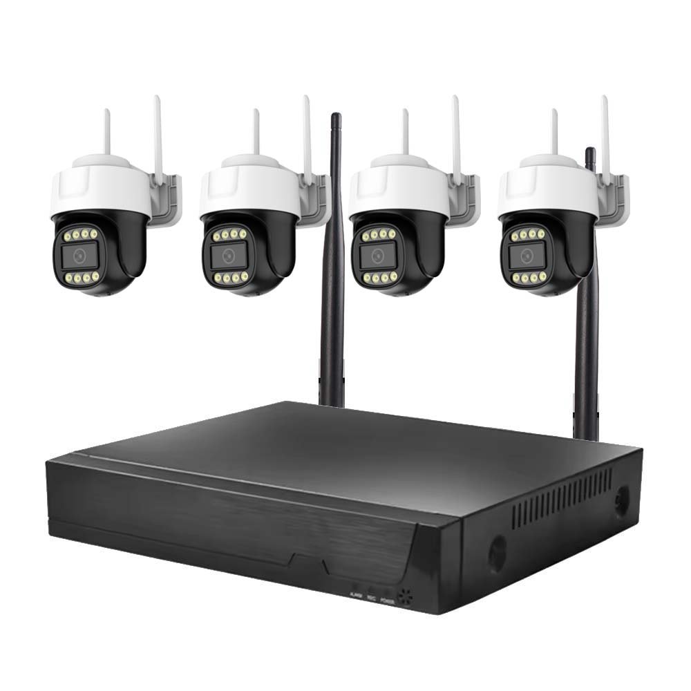 4ch wireless PTZ Camera System with wireless NVR,support two way audio