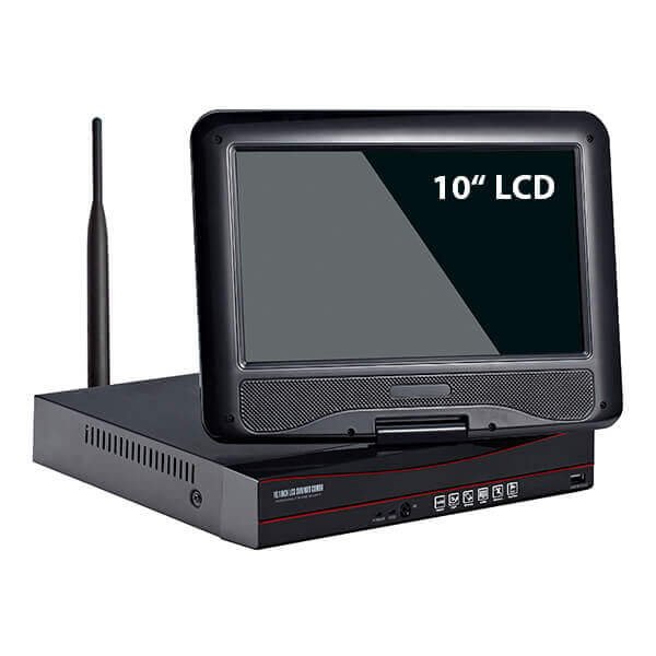 10" inch LCD Screen 15M IR Distance Wireless Nvr Kit 4CH Wifi Cctv Camera Fixed Lens Bullet Camera
