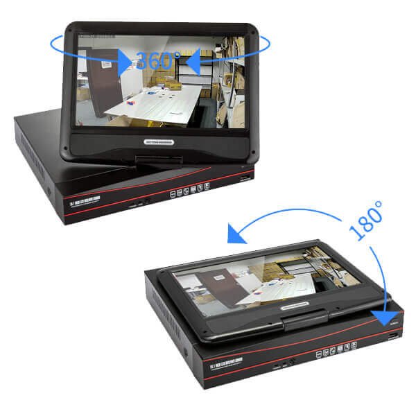 10" inch LCD Screen 15M IR Distance Wireless Nvr Kit 4CH Wifi Cctv Camera Fixed Lens Bullet Camera