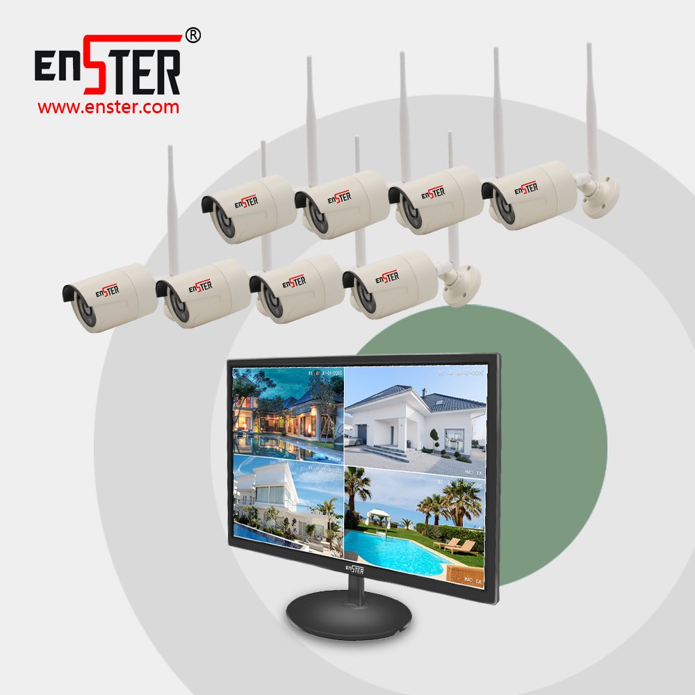8Channel 3MP WiFi Wireless Outdoor Security LCD Monitor Kit